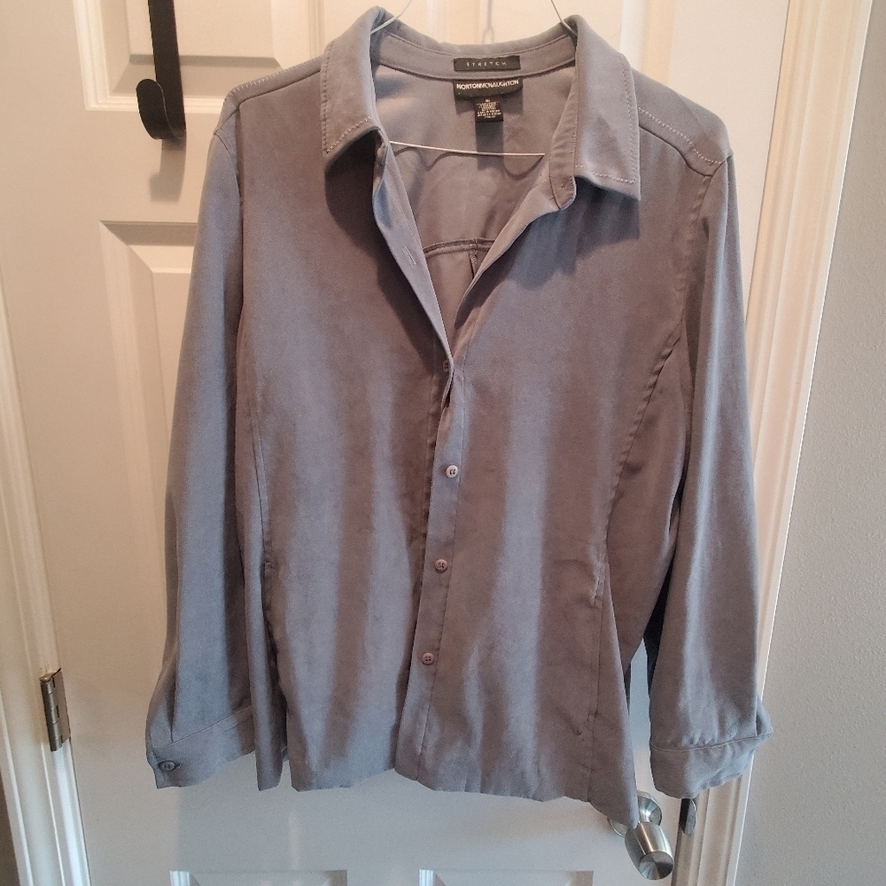 NORTONMCNAUGHTON  button up stretch sz 16. Office wear.  Layering piece